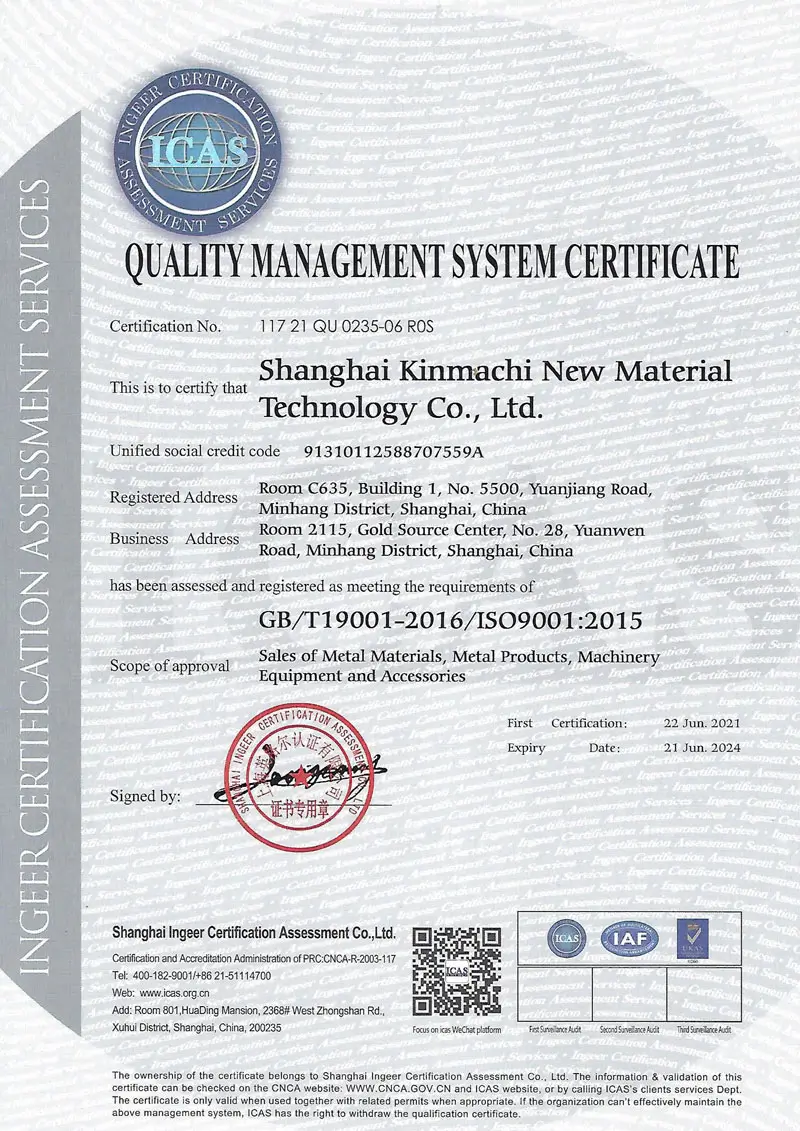 ISO 9001 2015 Certificate